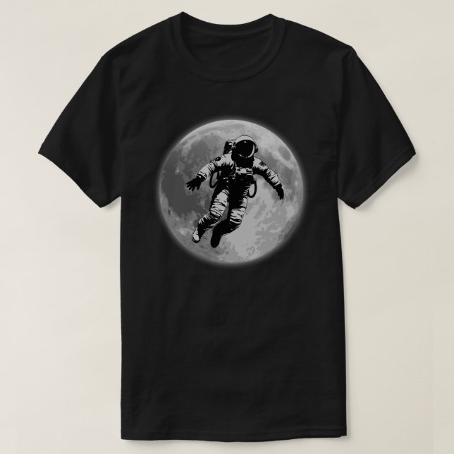 Full Moon and Astronaut T-Shirt (Design Front)