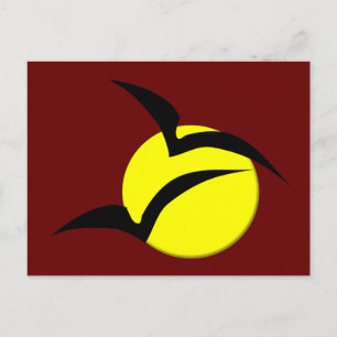 Full Moon and Bats Postcard