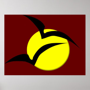 Full Moon and Bats Poster