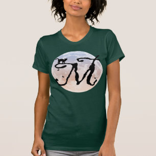 Full Moon and Cat M Initial Monogram T-Shirt