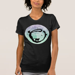 Full Moon and Cat O Initial Monogram T-Shirt