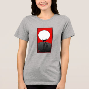 Full Moon and Cat Tri-Blend Shirt