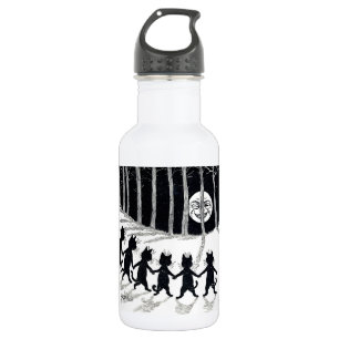 Full moon and Cats, Louis Wain 532 Ml Water Bottle