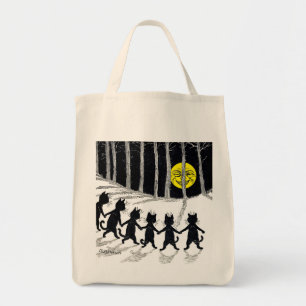 Full moon and Cats, Louis Wain Tote Bag