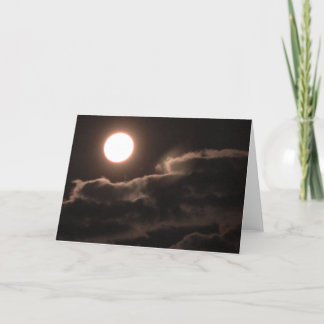Full Moon and Clouds Blank 5x7 card