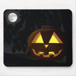 Full Moon and Jack O'Lantern Mousepad