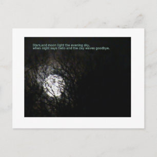 Full Moon and Poem Postcard