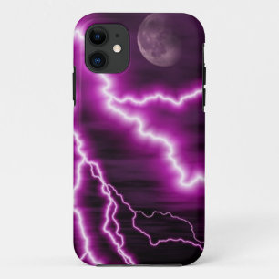 Full Moon and Purple Lightning Case-Mate iPhone Case