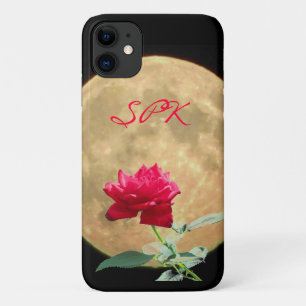 Full Moon and Red Rose Personalised Case-Mate iPhone Case