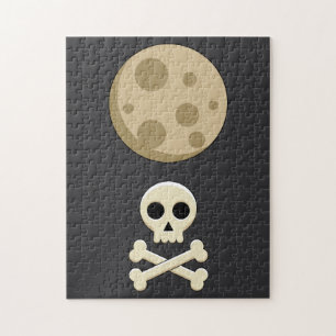 Full Moon and Skull Jigsaw Puzzle