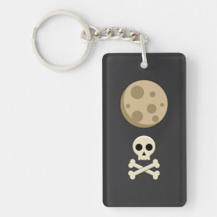 Full Moon and Skull Key Ring