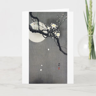 Full Moon and White Plum Blossom, Ohara Koson Card