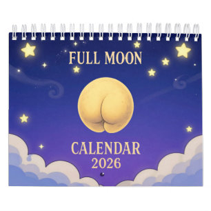 Full Moon Animals 2026 Funny Wall Calendar