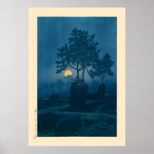 Full Moon At Gamo by Kawase Hasui Poster