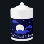 Full Moon at Midnight & Stars Teapot<br><div class="desc">This moon is shining bright,  accompanied by stars. But soon it will sleep.  Until then,  it enjoys just shining.  Customisable.  Original work; (c) Sharon Lee Hudson.  All rights reserved.</div>