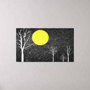 Full Moon at Night   Abstract Painting 2 Canvas Print