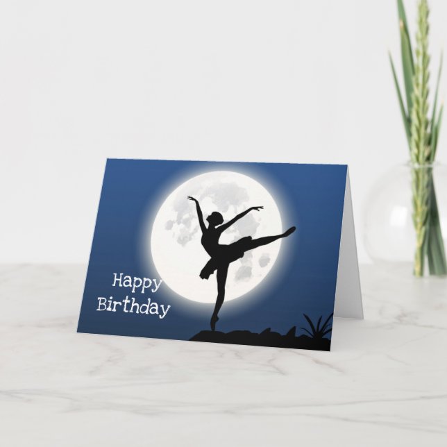 Full Moon Ballet Birthday Card (Front)