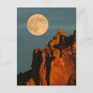 Full Moon Basalt Cliffs Smith Rock State Park Postcard
