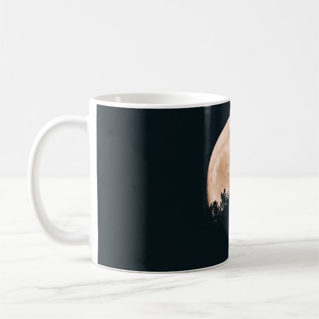 FULL MOON BEHIND A TREE SILHOUETTES COFFEE MUG (Left)