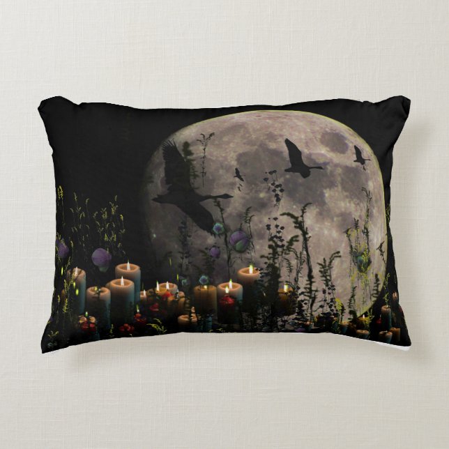Full Moon botanicals candle Decorative Cushion (Front)