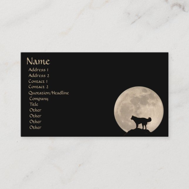 Full Moon Business Card Personalise Your Cards (Front)