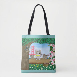 Full Moon Cat Tote Bag