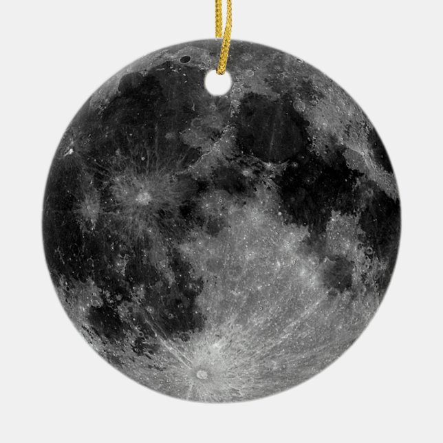 Full Moon Ceramic Tree Decoration (Front)