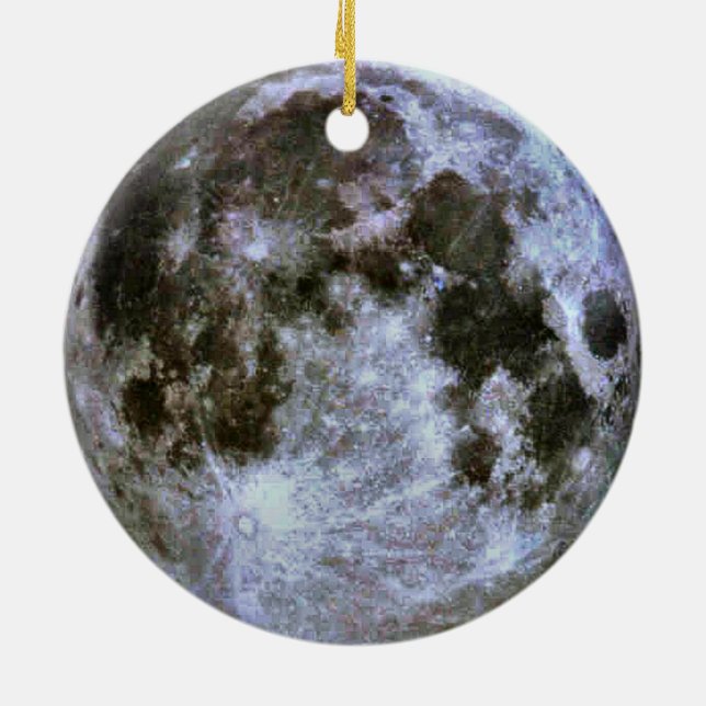 Full Moon Christmas Ceramic Tree Decoration (Back)