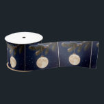 Full Moon Christmas Ornament Satin Ribbon<br><div class="desc">A radiant full moon Christmas ornament is gracefully suspended from a snow-dusted pine branch,  surrounded by a twinkling tapestry of stars in the night sky</div>