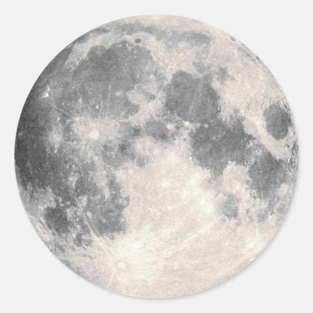 Full Moon Classic Round Sticker (Front)