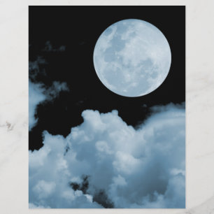 FULL MOON CLOUDS BLUE