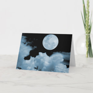 FULL MOON CLOUDS BLUE CARD