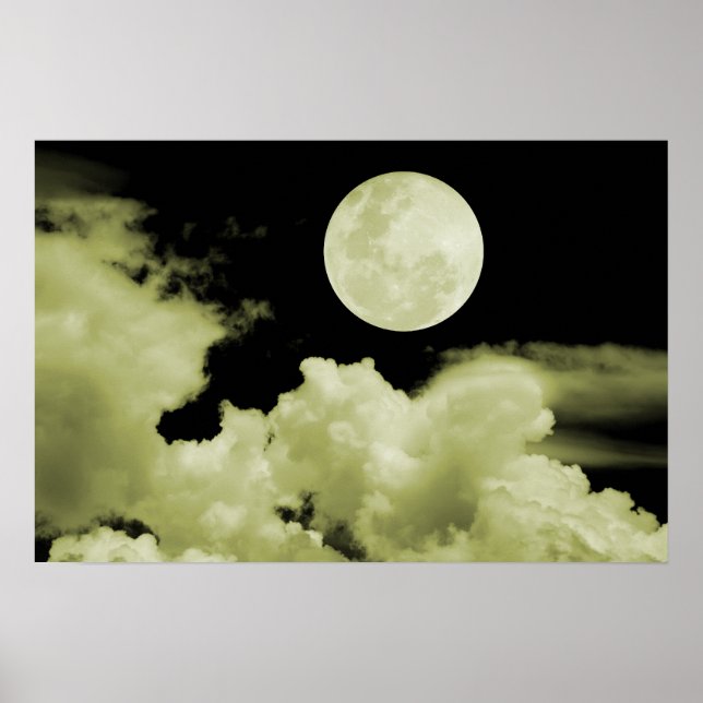 FULL MOON CLOUDS YELLOW POSTER (Front)