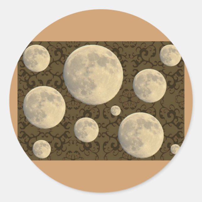 Full Moon Coordinating Items Classic Round Sticker (Front)