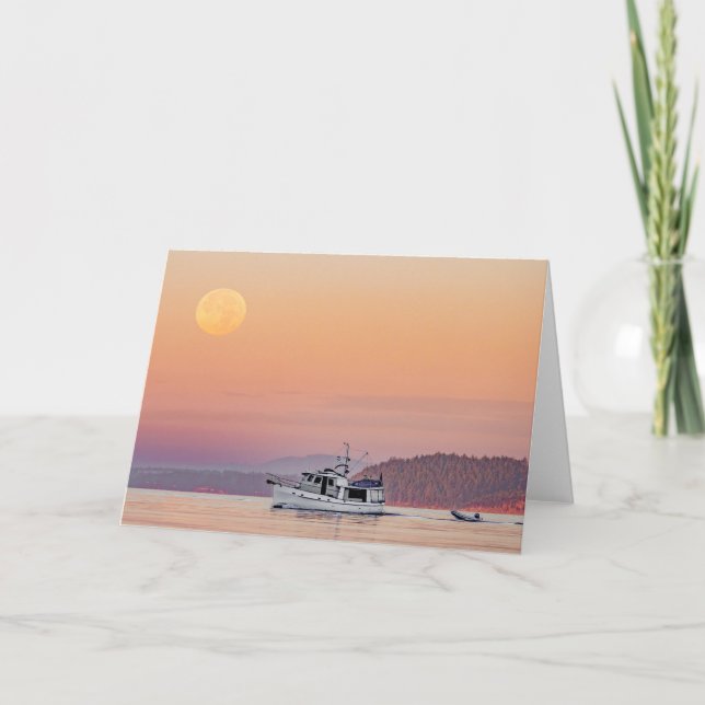 Full Moon Cruise San Juan Islands Thank You Card (Front)
