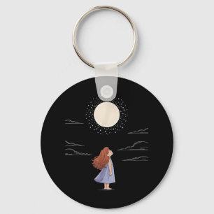 Full Moon Feelings Design Astrology Zodiac Space Key Ring