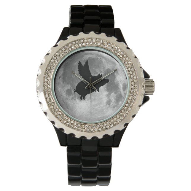 full moon flying pig watch (Front)