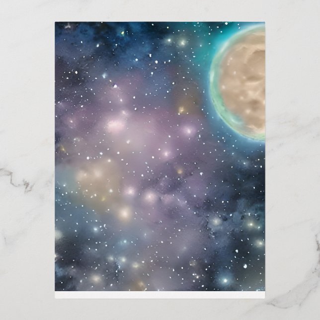 Full Moon Foil Holiday Postcard (Front)