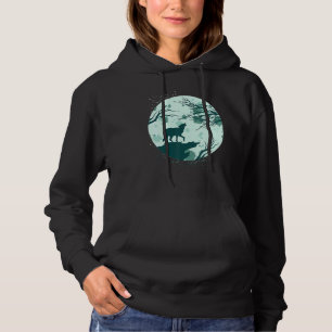 Full Moon Forest Animal Predator Moonlight Howling Hoodie