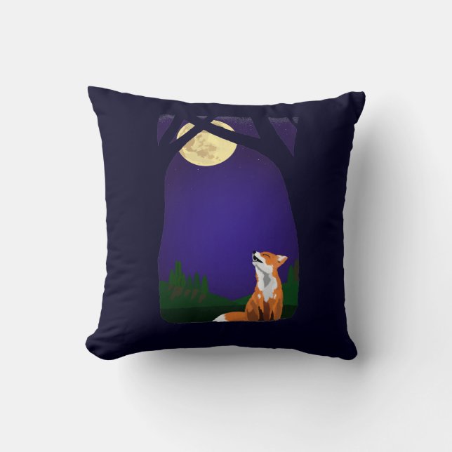 Full moon fox  cushion (Front)