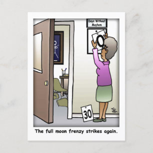 Full Moon Frenzy Funny Postcard