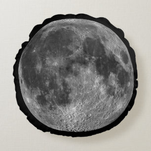Full Moon From Space Round Globe Round Cushion