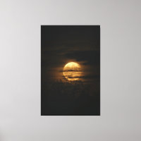 Full Moon Glow Behind Dark Clouds