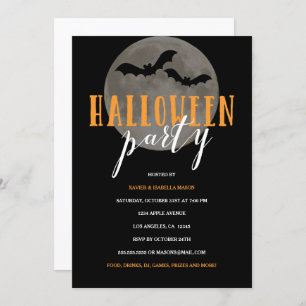 Full Moon   Halloween Party Invitation