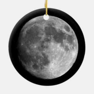 Full Moon Image BnW Ornament