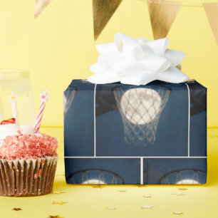 Full Moon In a Basketball Net Wrapping Paper