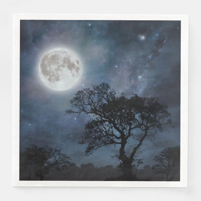 Full Moon in a Starry Sky Napkin (Front)