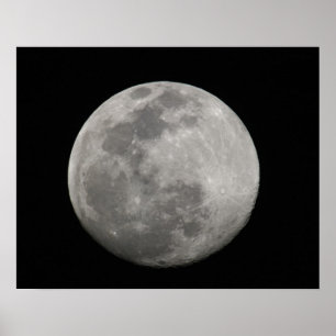 Full moon in black and white. Credit as: Arthur Poster