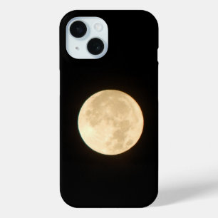 Full Moon in Black Sky iPhone 15 Case