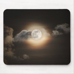 Full Moon in Cloudy Night Mouse Pad